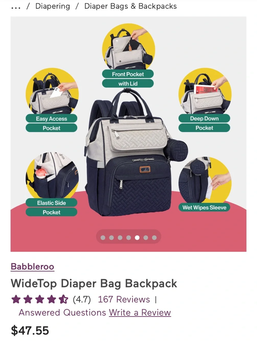 BabbleRoo Diaper Bag